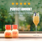 Two bottles of Sip Elixirs with a cocktail on a wooden surface, featuring five-star rating text.